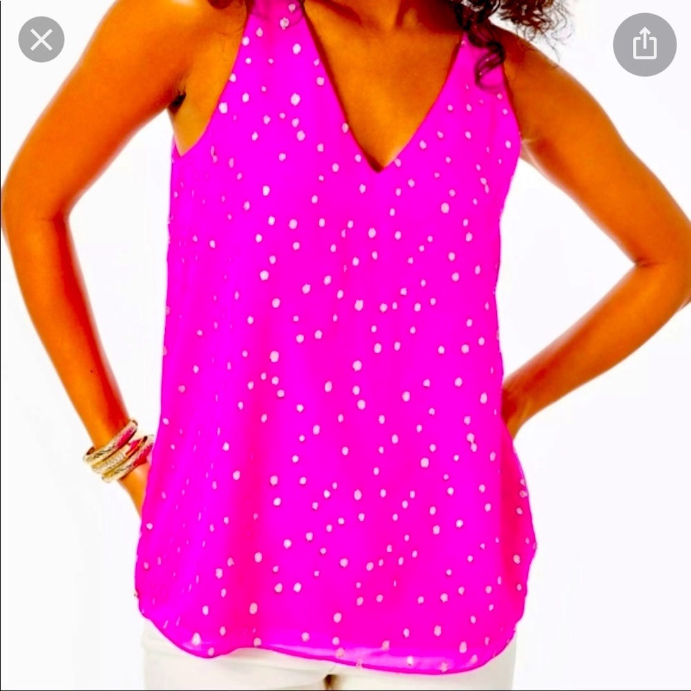 Lilly Pulitzer florin silk sleeveless top in elderberry brand new with tag!